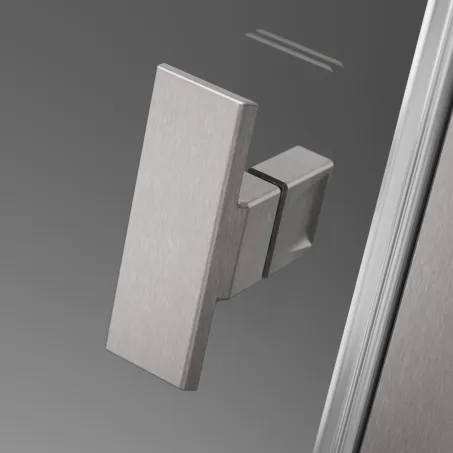 Nes Brushed Nickel KDD-B szögletes szálcsiszolt króm zuhanykabin 100x100 átlátszó