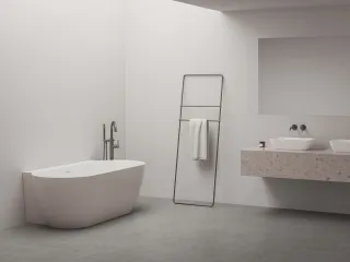 Freedom Wall II Tec 170x87, akrilkád, Alabaster Pink/fehér, fehér/fekete/króm lefolyó