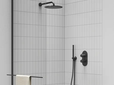 Fali csatlakozó fejzuhanyhoz 702.20BL, fekete