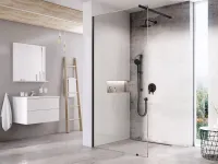 Walk-In Wall Szett 60, zuhanykabin fekete+transparent