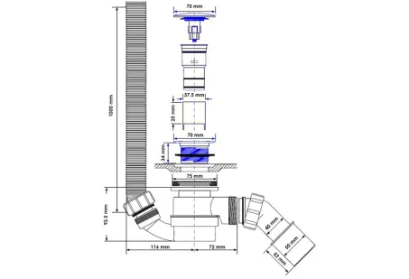 Pro Click-Clack le- és túlfolyó fekete
