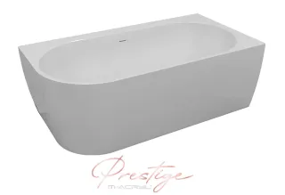 Harmony különleges akril kád 159x84 fekete előlappal, fehér lefolyóval, balos