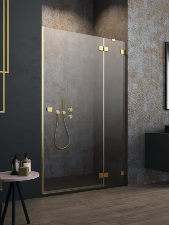 Essenza Pro Gold DWJ arany zuhanyajtó 110 átlátszó jobbos