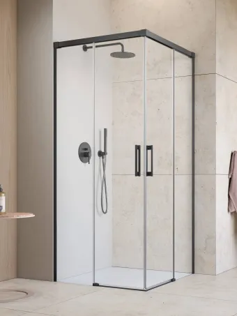 Idea Brushed GunMetal KDD szögletes szálcsiszolt fegyvermetál zuhanykabin 75x80 átlátszó