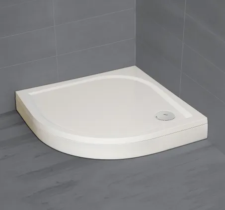 Paros A íves zuhanytálca előlappal 80x80 fehér, ajándék szifonnal