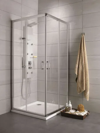 Premium Plus D szögletes zuhanykabin 120x80 barna