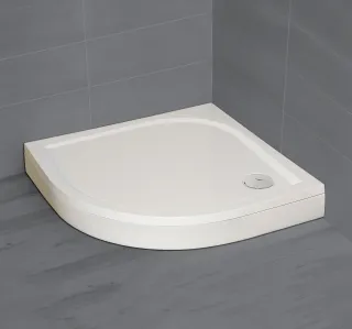 Paros A íves zuhanytálca előlappal 90x90 fehér, ajándék szifonnal