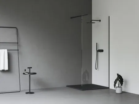 Walk-In Wall Szett 90, zuhanykabin fekete+transparent