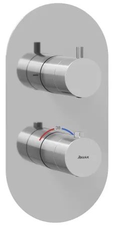 Espirit falba süllyesztett termosztátos csaptelep, kétutas, beslő egység nélkül ES 063.00CR.O2.RB07C, Chrome