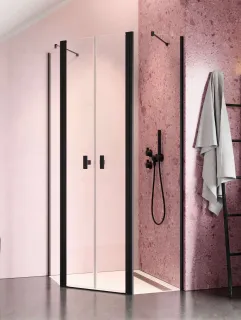 Nes Brushed Nickel PTD szögletes szálcsiszolt króm zuhanykabin 80x100 átlátszó