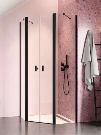 Nes Brushed Nickel PTD szögletes szálcsiszolt króm zuhanykabin 80x100 átlátszó