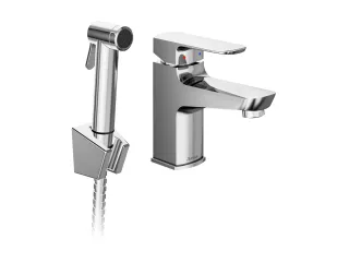 Mosdócsaptelep bidézuhannyal és fali tartóval BM 011.01CR, króm