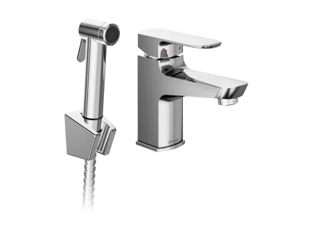 Mosdócsaptelep bidézuhannyal és fali tartóval BM 011.01CR, króm