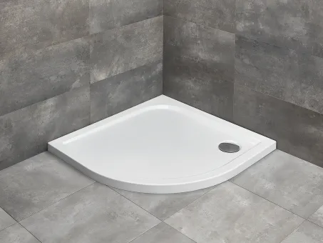 Delos A íves zuhanytálca 85x85 fehér, ajándék szifonnal