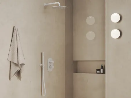 Espirit falba süllyesztett termosztátos csaptelep, kétutas, beslő egység nélkül ES 063.10WV.O2.RB07C, White Velvet