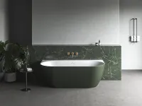 Freedom Wall Tec 170x87, akrilkád, Grey Green/fehér, fehér/fekete/króm lefolyó