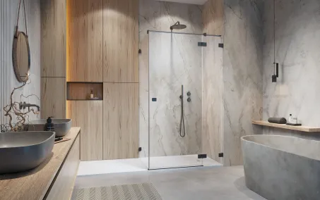 Essenza Pro Brushed GunMetal KDJ szögletes szálcsiszolt fegyvermetál zuhanykabin 110x80 átlátszó jobbos