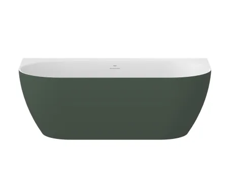 Freedom Wall Tec 170x87, akrilkád, Grey Green/fehér, fehér/fekete/króm lefolyó