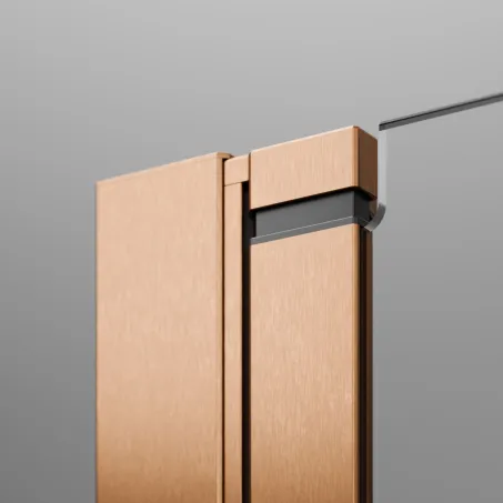 Nes Brushed Copper DWS B szálcsiszolt réz zuhanyajtó 120 átlátszó balos (ajtó 65 cm, fixfal 55 cm)