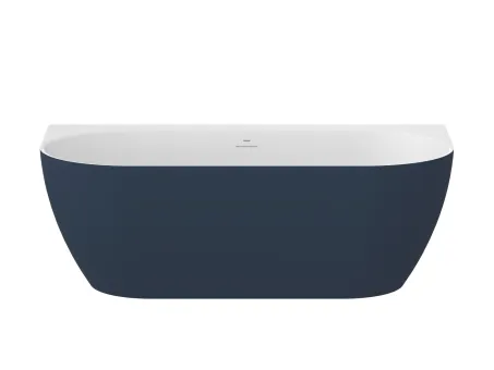 Freedom Wall Tec 170x87, akrilkád, Deepsea Blue/fehér, fehér/fekete/króm lefolyó