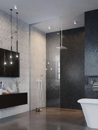 Modo XL Walk-in zuhanyfal 100-160x200-250 átlátszó