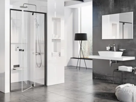 Pivot PDOP2-100 zuhanyajtó fekete+transparent