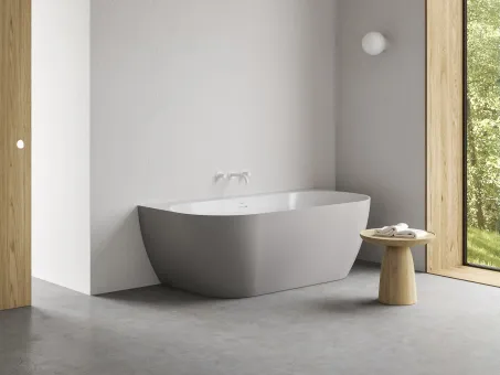 Freedom Wall Tec 170x87, akrilkád, Smoke Grey/fehér, fehér/fekete/króm lefolyó