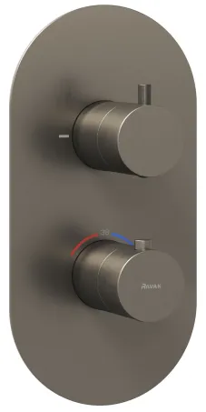 Espirit falba süllyesztett termosztátos csaptelep, kétutas, beslő egység nélkül ES 063.20GB.O2.RB07C, Graphite Brushed