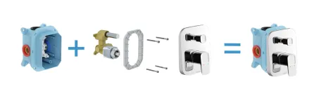 10° falba süllyesztett csaptelep váltóval TD 065.00CR, króm, R-boxhoz