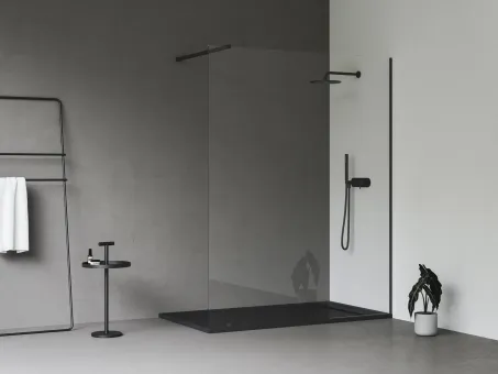 Walk-In Wall Szett 160, zuhanykabin fekete+transparent