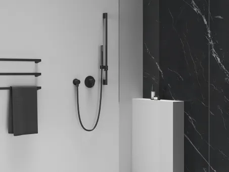 Fali zuhany csatlakozó 701.21BLM, Black Matt