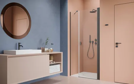 Nes Brushed GunMetal DWS szálcsiszolt fegyvermetál zuhanyajtó 140 átlátszó balos