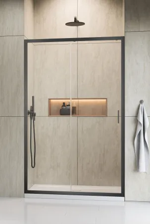Alienta Brushed GunMetal DWJ szálcsiszolt fegyvermetál zuhanyajtó 100 átlátszó