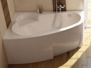 Asymmetric 150x100 akrilkád bal (hófehér)