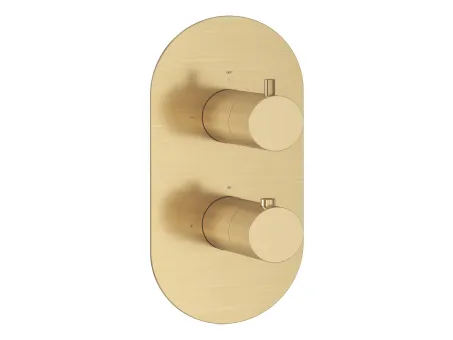 Espirit falba süllyesztett termosztátos csaptelep, kétutas, beslő egység nélkül ES 063.60GLB.O2.RB07C, Gold Brushed