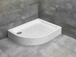 Laros E íves zuhanytálca 100x80 fehér balos, ajándék szifonnal