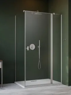 Nes Brushed Nickel KDJ II szögletes szálcsiszolt króm zuhanykabin 120x80 átlátszó balos