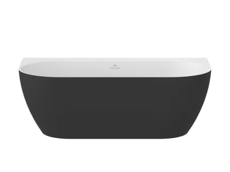 Freedom Wall Tec 170x87, akrilkád, fekete/fehér, fekete/fehér/króm lefolyó