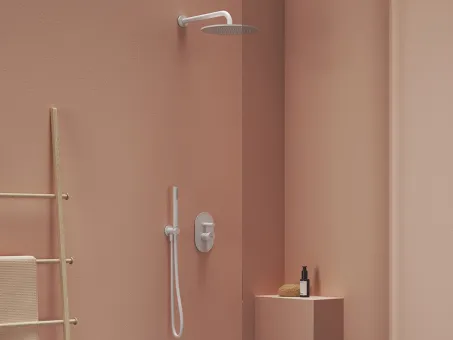 Fali kiállás integrált zuhanyrózsa tartóval 706.10WV, White Velvet