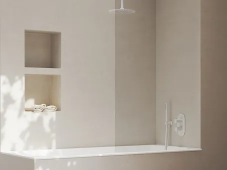 Fali kiállás integrált zuhanyrózsa tartóval 706.10WV, White Velvet