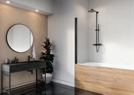 Nes Black PNJ I fekete kádparaván 60 átlátszó balos