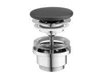 Flat mosdólefolyó kerámia fedéllel, matt fekete