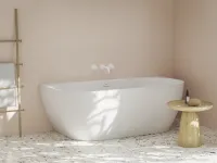 Freedom Wall Tec 170x87, akrilkád, matt fehér/fehér, fehér/fekete/króm lefolyó