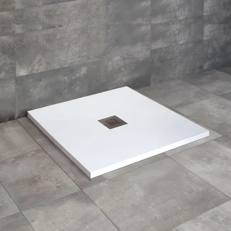 Kios C szögletes lapos fehér zuhanytálca 80x80 fehér