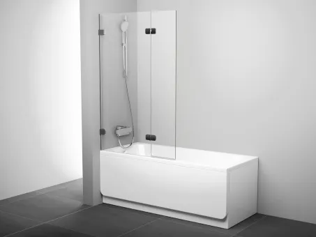 BVS2-100 kádparaván bal króm+transparent