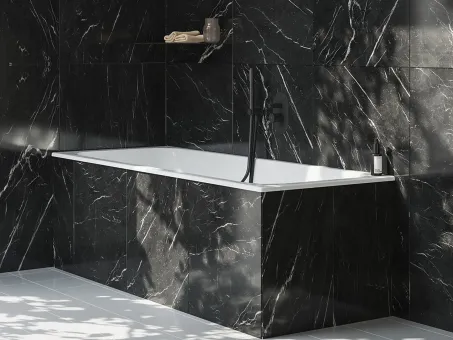 Fali kiállás integrált zuhanyrózsa tartóval 706.21BLM, Black Matt