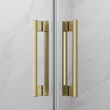 Idea 8 Brushed Gold KDJ szögletes szálcsiszolt arany zuhanykabin 110x110 átlátszó jobbos