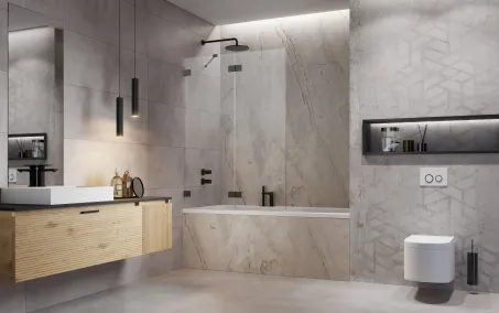 Essenza Pro Brushed GunMetal PND II szálcsiszolt fegyvermetál kádparaván 120 átlátszó balos