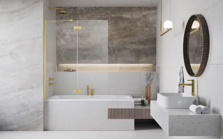 Essenza Gold ﻿PND II ﻿arany kádparaván 110 átlátszó balos