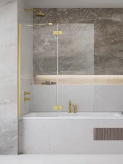 Essenza Gold ﻿PND II ﻿arany kádparaván 110 átlátszó jobbos